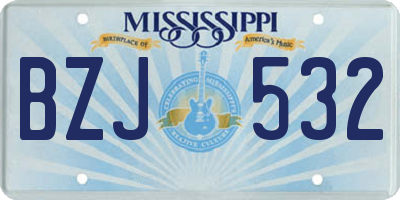 MS license plate BZJ532