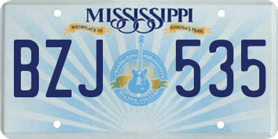 MS license plate BZJ535