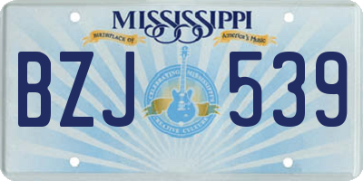 MS license plate BZJ539