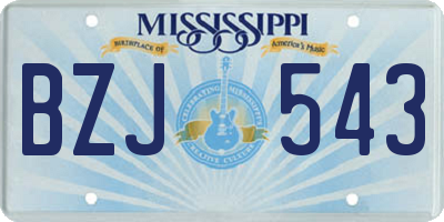 MS license plate BZJ543