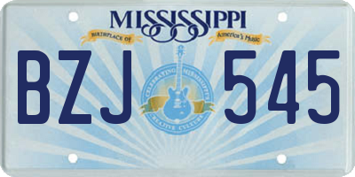 MS license plate BZJ545