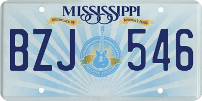 MS license plate BZJ546