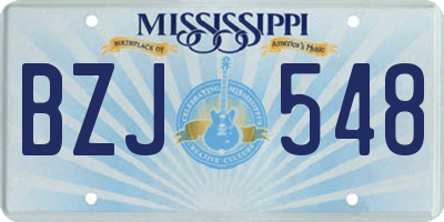 MS license plate BZJ548