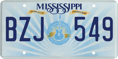 MS license plate BZJ549