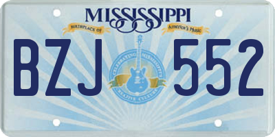 MS license plate BZJ552