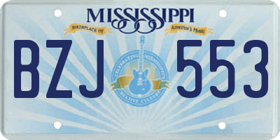 MS license plate BZJ553