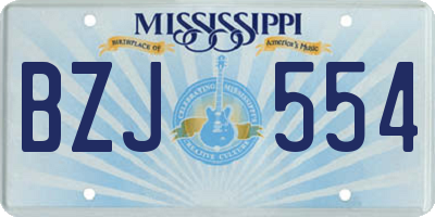 MS license plate BZJ554