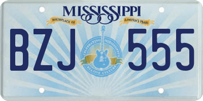 MS license plate BZJ555