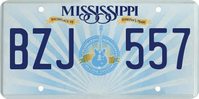 MS license plate BZJ557