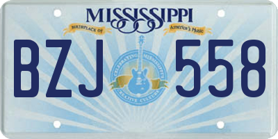 MS license plate BZJ558