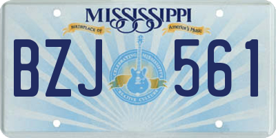 MS license plate BZJ561
