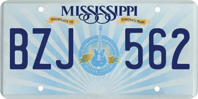MS license plate BZJ562