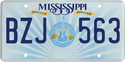 MS license plate BZJ563
