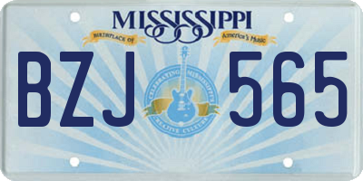 MS license plate BZJ565