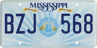 MS license plate BZJ568