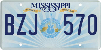 MS license plate BZJ570