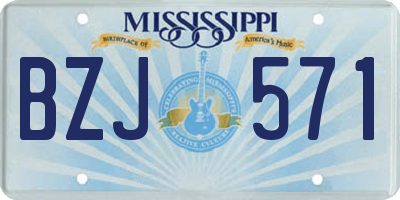 MS license plate BZJ571
