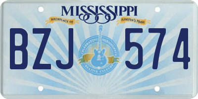 MS license plate BZJ574