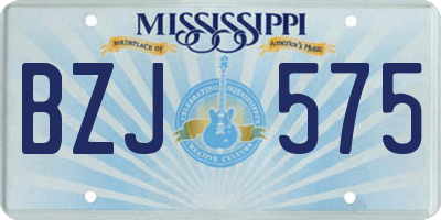 MS license plate BZJ575