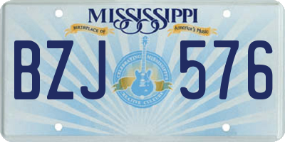 MS license plate BZJ576
