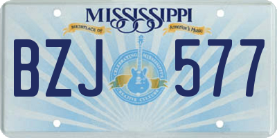 MS license plate BZJ577