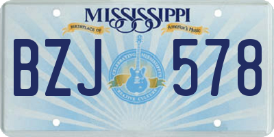 MS license plate BZJ578