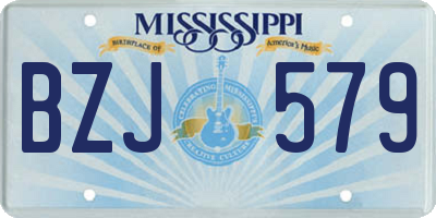 MS license plate BZJ579