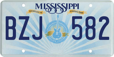 MS license plate BZJ582