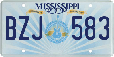 MS license plate BZJ583