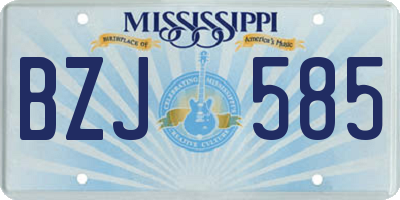 MS license plate BZJ585