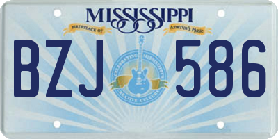 MS license plate BZJ586