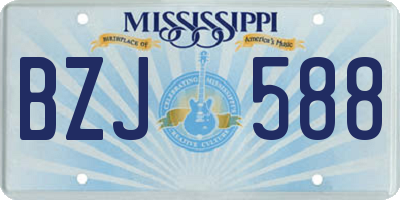 MS license plate BZJ588