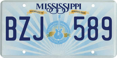 MS license plate BZJ589