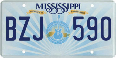 MS license plate BZJ590
