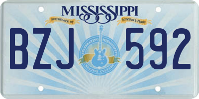 MS license plate BZJ592