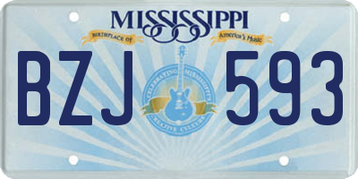 MS license plate BZJ593