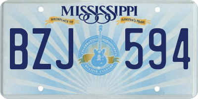 MS license plate BZJ594