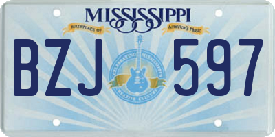 MS license plate BZJ597