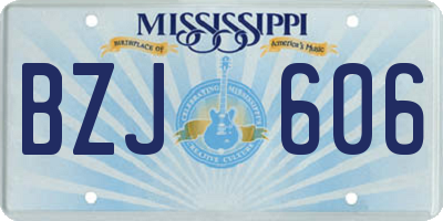 MS license plate BZJ606