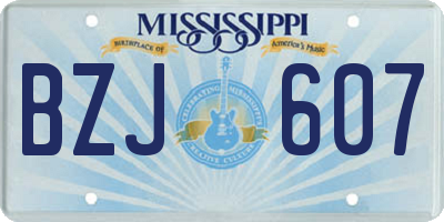 MS license plate BZJ607