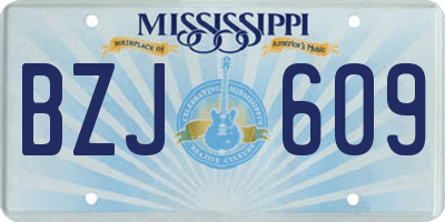 MS license plate BZJ609