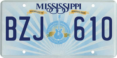 MS license plate BZJ610