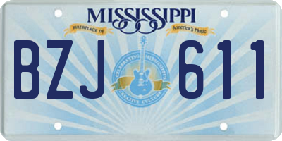 MS license plate BZJ611