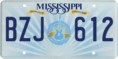 MS license plate BZJ612