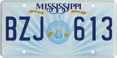MS license plate BZJ613