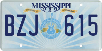 MS license plate BZJ615