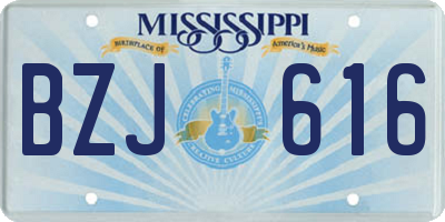 MS license plate BZJ616