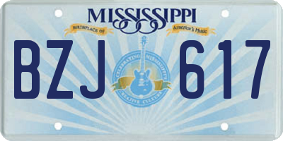 MS license plate BZJ617