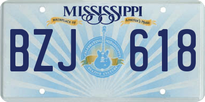 MS license plate BZJ618