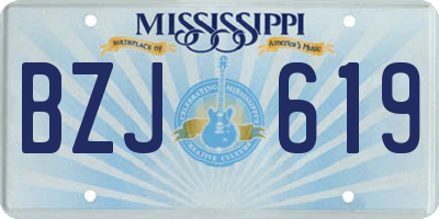 MS license plate BZJ619